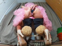 Babydoll Masturbates & Squirts on Her TeddyBear