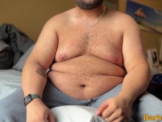 Big Boy Showing off his Big Belly and Man Titties to you