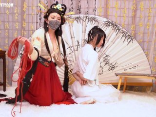 AB074 Harem lewd concubine contend for spoiling(65 cm long dildo Anal play. Tickle. Training. plot)