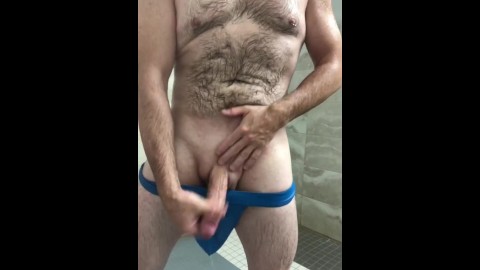 Strip Tease While Getting Into The Shower To Masturbate & Swallow Own Cum For You