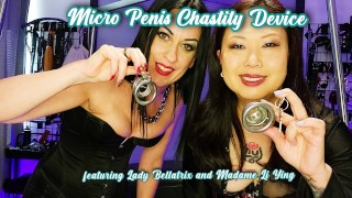 De lulfluisteraar: micro penis Chastity apparaat met Lady Bellatrix en Madame Li Ying teaser