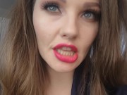 Preview 2 of Pink lipstick mouth worship with tongue tease
