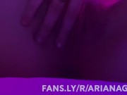 Preview 2 of I'm 18 and I masturbate close up for you by the light of the neon moon - Ariana Grof