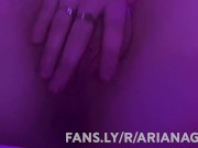 Preview 5 of I'm 18 and I masturbate close up for you by the light of the neon moon - Ariana Grof