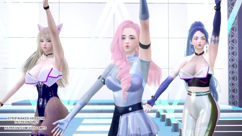 [MMD] Kep1er - Up! Ahri Seraphine Kaisa Hot Kpop Dance League Of Legends KDA AllOut