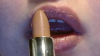 Naakte lipstick applicatie (geen geluid) ASMR