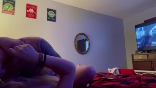 Chubby nerd has orgasm, begs me to Let her come over and fuck me