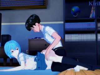 anime, 碇 シンジ, cumshot, small tits
