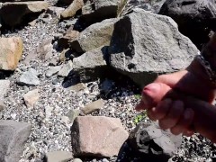 johnholmesjunior shooting massive cum load while on the white rock nude beach in front strangers