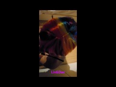 Perfect blowjob for Dan with cumshot on tits. POV. Lin sucks Dan.