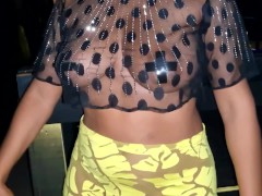 LETTING A GUY TOUCH MY BREASTS IN THE DISCO - Screenshot 8 of 16 - Public No Panties