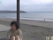 Preview 4 of 【個人撮影】可愛い彼女が海岸で散歩している人が居るのに全裸オナニーで気持くなっちゃう♡Naked masturbation on the beach♡