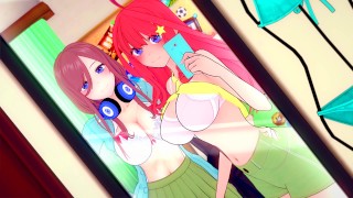 ANIME HENTAI 3D COMPILATION OF THE QUINTESSENTIAL QUINTUPLETS ICHIKA AND MIKU NAKANO