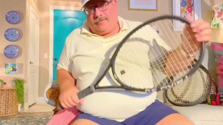 Tennis Coach daddy has huge orgasm at end 