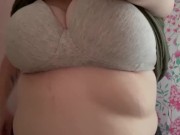 Preview 3 of Unleashing big tits from my bra and pinching my nipples