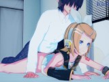 Kagamine Rin and I have intense sex in the bedroom. - VOCALOID Hentai