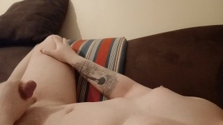 T-girl jerking off