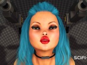 Preview 4 of Sci-Fi fuck machine. Futa sex android plays with a sexy horny hottie in the space station