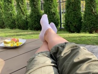 legs, outdoor feet, foot fetish, short socks