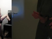 Preview 1 of roommate caught masturbating while anal penetrating himself and watching gay porn