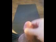 Preview 2 of Mid day cum shot - toes curl - soak yoga mat