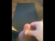 Preview 3 of Mid day cum shot - toes curl - soak yoga mat