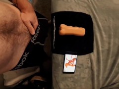 Watching Doggystyle porn while using a fucktoy.