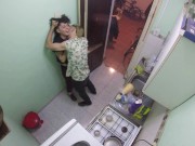 Preview 1 of Real Homemade couple fuck in the kitchen while cooking