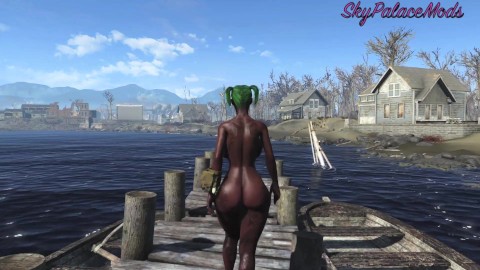 Fallout 4 Character Goes for a Swim