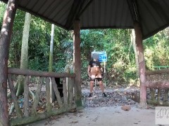 Teaser: Crotchless Short Bushy Pussy Flash "Hike"