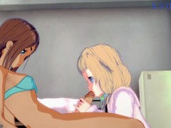 Video Sakura and Umiko Ahagon have intense futanari sex in their workroom. - New Game! Hentai