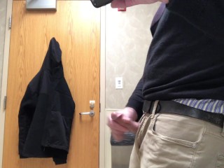 Public Bathroom Jerk-off and Cum, I have some Time in between Appointments so I Jerk Off.