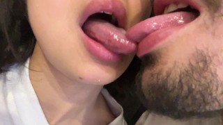 Super Sloppy Deep Tongue Kissing