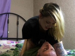 Fucked vife on the bed and cum on her back | doggy style | blowjob | cunnilingus | cowgirl |