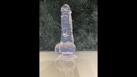 Gay boy playing with his new anal toy