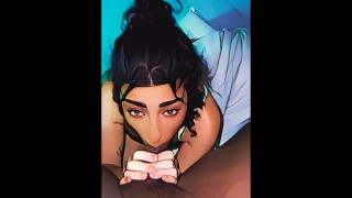 Anime Submissive Amateur Beauty Giving Handjob & Blowjob On The First Date POV