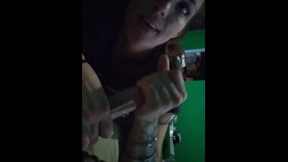 Girlfriend blow job rubs big load out