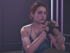 Jill Valentine jerking your cock facial