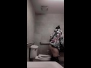Preview 3 of sexy clown masturbates cosplay clown halloween bathroom cam caught clown using bathroom farting