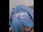 Preview 5 of Really dirty hard blowjob by rem from re:zero cosplay