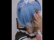 Preview 6 of Really dirty hard blowjob by rem from re:zero cosplay