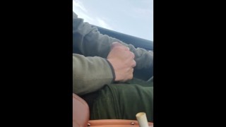 SLOW MOTION johnholmesjunior shooting huge cumload while driving on vacation slow motion