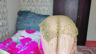 Bent down desert dancer big ass lady boy cosplayer model hot sissy