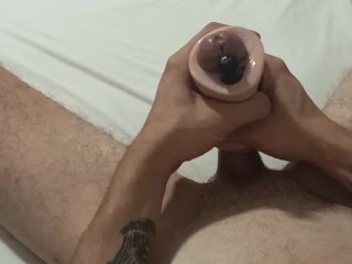 male moaning, masturbation, big cock, fleshlight