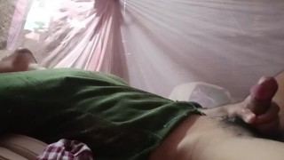 Kavin Jone play Cock cumming in the bed.