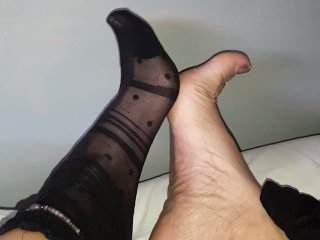 stockings, latina feet, wrinkled soles, mom