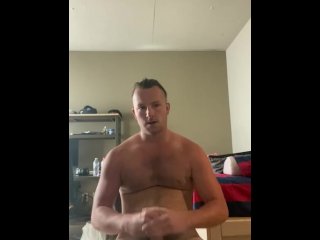 vertical video, fat white cock, solo male, masturbation