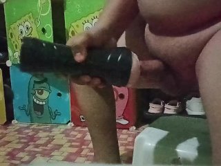 My first Jock off with my friend fleshlight...