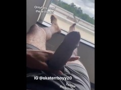 Amateur American Guy Whips Out & Stroke His Big Dick