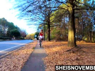 Prettiest Buns Flashed While Cycling Outdoors,Sexy Babe_Sheisnovember Reveals Tight Wedgie